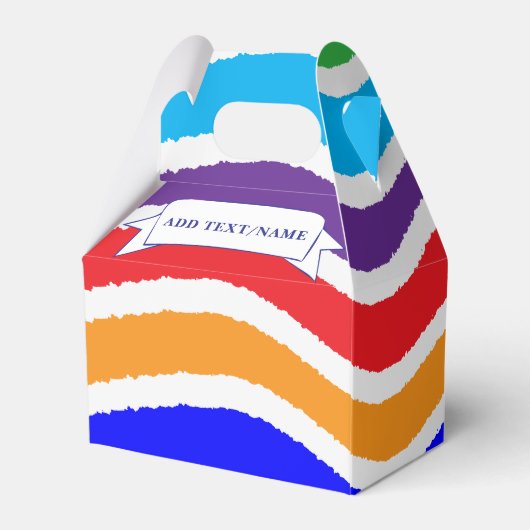 Kleurrijk, op maat gescheurd papiereffect bedankdoosjes (Achterkant)