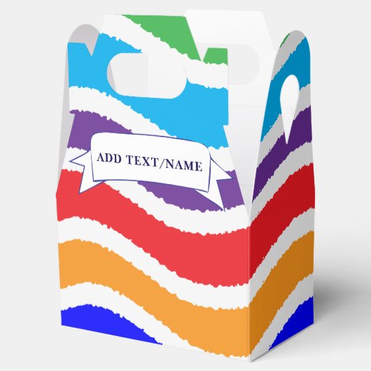 Kleurrijk, op maat gescheurd papiereffect bedankdoosjes (Geopend)