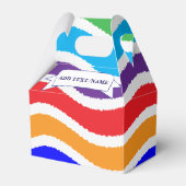 Kleurrijk, op maat gescheurd papiereffect bedankdoosjes (Voorkant Zijde)