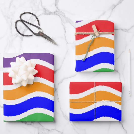Kleurrijk, op maat gescheurd papiereffect inpakpapier vel (Voorkant)