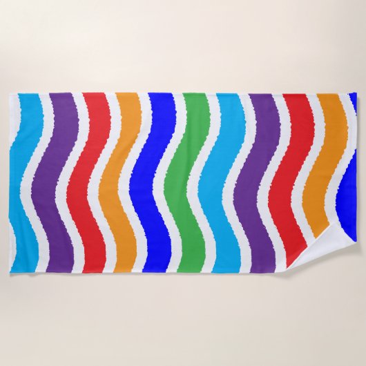 Kleurrijk, op maat gescheurd papiereffect strandlaken (Voorkant)