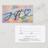 kleurrijk opaal cadeaubewijs visitekaartje (Voorkant / Achterkant)