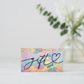 kleurrijk opaal cadeaubewijs visitekaartje (Staand voorkant)