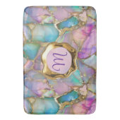 Kleurrijk opaal en vloeibaar goud badmat (Voorkant Verticaal)