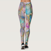 Kleurrijk opaal en vloeibaar goud leggings (Achterkant)