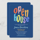 Kleurrijk open huis feest modern kaart (Voorkant / Achterkant)