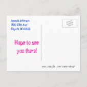 Kleurrijk openhuis briefkaart (Achterkant)