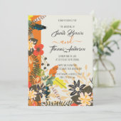 KLEURRIJK ORANJE BOHO BLOEMEN KAART (Staand voorkant)