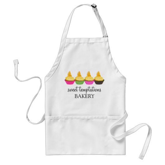 Kleurrijk Oranje cupcakes Bakery Speciaal Schort (Voorkant)