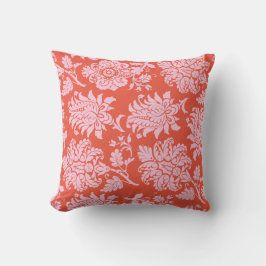 Kleurrijk Oranje en roze Damask Pillow Kussen