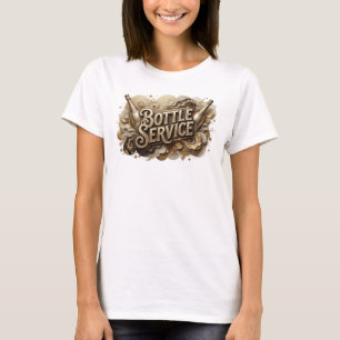 Kleurrijk Oranje FLES SERVICE Grafische T-shirt