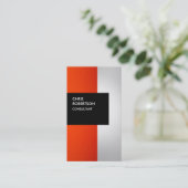 Kleurrijk Oranje grijs Visitekaartje met zwarte st (Staand voorkant)