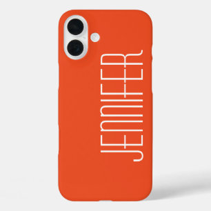 Kleurrijk, Oranje, minimalistisch, Jumbo Name iPhone 16 Plus Hoesje