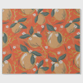  kleurrijk Oranje naadloos patroon Cadeaupapier (Vlak)