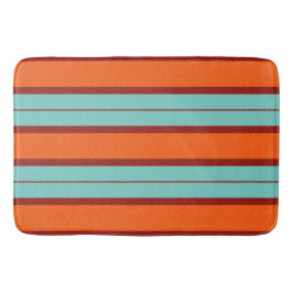kleurrijk oranje & rood  blauwe strepenpatroon badmat