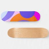 Kleurrijk oranje roze paars en blauw abstract skateboard (Horizontaal)