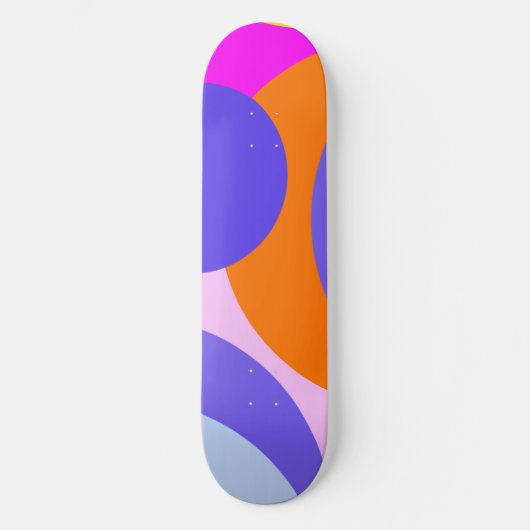 Kleurrijk oranje roze paars en blauw abstract skateboard (Voorkant)