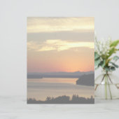 Kleurrijk Oranje zeegezicht zonsondergang briefpap (Staand voorkant)