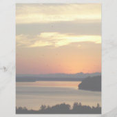 Kleurrijk Oranje zeegezicht zonsondergang briefpap (Voorkant)