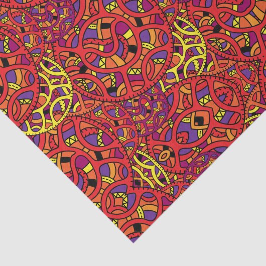 Kleurrijk organisch patroon tissuepapier (Detail)