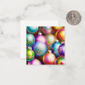 Kleurrijk ornamenbudget voor mini-kerstmis notitiekaartje (Voorkant / Achterkant in situ)