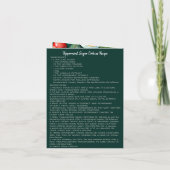 Kleurrijk  Ornament Foto & Recept Kerst Kaart (Achterkant)