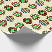 Kleurrijk Ornament Kerst Cadeaupapier (Hoek)