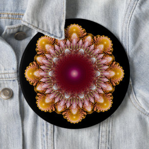 Kleurrijk ornament ronde button 6,0 cm