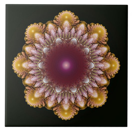 Kleurrijk ornament tegeltje (Voorkant)