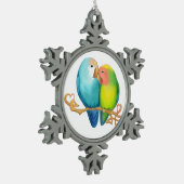 Kleurrijk Ornament van Lovevogels Snowflake (Links)
