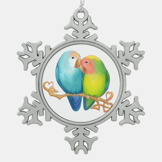 Kleurrijk Ornament van Lovevogels Snowflake (Voorkant)