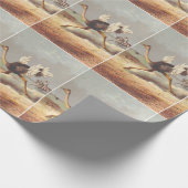 Kleurrijk, ostrich illustratie cadeaupapier (Hoek)