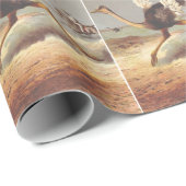 Kleurrijk, ostrich illustratie cadeaupapier (Rol Hoek)