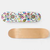 Kleurrijk Otomi Butterfly Vold Patroon Persoonlijk Skateboard (Horizontaal)