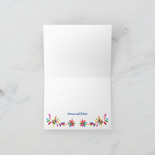 KLEURRIJK OTOMI MEXICAANS BEDANKKAART (Binnen)