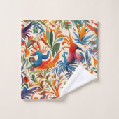 Kleurrijk Otomi Vogelpatroon Bad Handdoek (Wasdoekje)