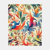 Kleurrijk Otomi Vogelpatroon Fleece Deken (Voorkant)