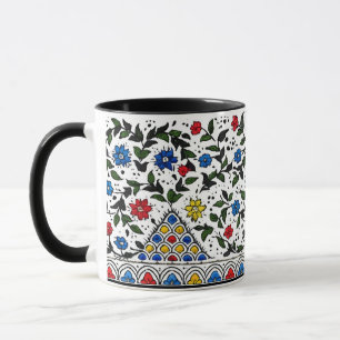 Kleurrijk Ottomaans Bloemmotief Wrap-Around Koffie Mok