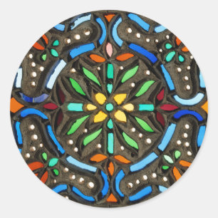 Kleurrijk Ottomaanse patroon Ronde Sticker