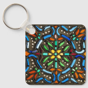 Kleurrijk Ottomaanse patroon Sleutelhanger