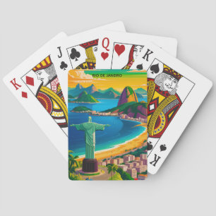 Kleurrijk Oud Rio de Janeiro Cristo Redentor Pokerkaarten