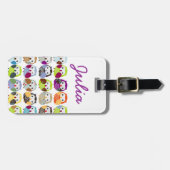 Kleurrijk owl bagagelabel (Voorkant horizontaal)