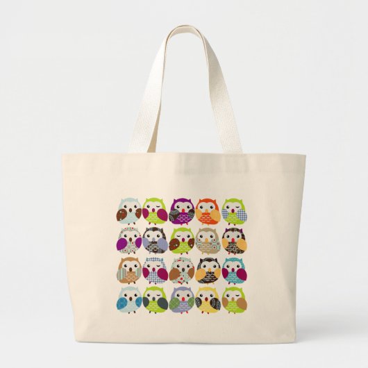 Kleurrijk owl grote tote bag (Voorkant)