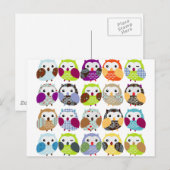 Kleurrijk owl patroon briefkaart (Voorkant / Achterkant)