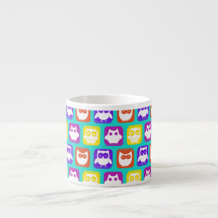 Kleurrijk owl patroon espresso kop