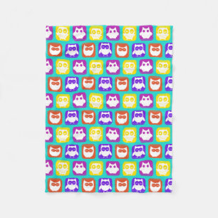 Kleurrijk owl patroon fleece deken