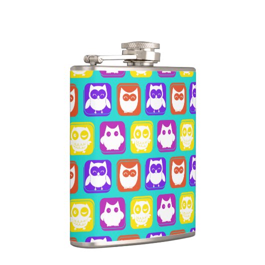 Kleurrijk owl patroon heupfles (Rechts)