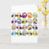 Kleurrijk owl patroon kaart (Gele Bloem)