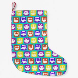 Kleurrijk owl patroon kleine kerstsok