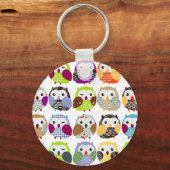 Kleurrijk owl patroon sleutelhanger (Voorkant)